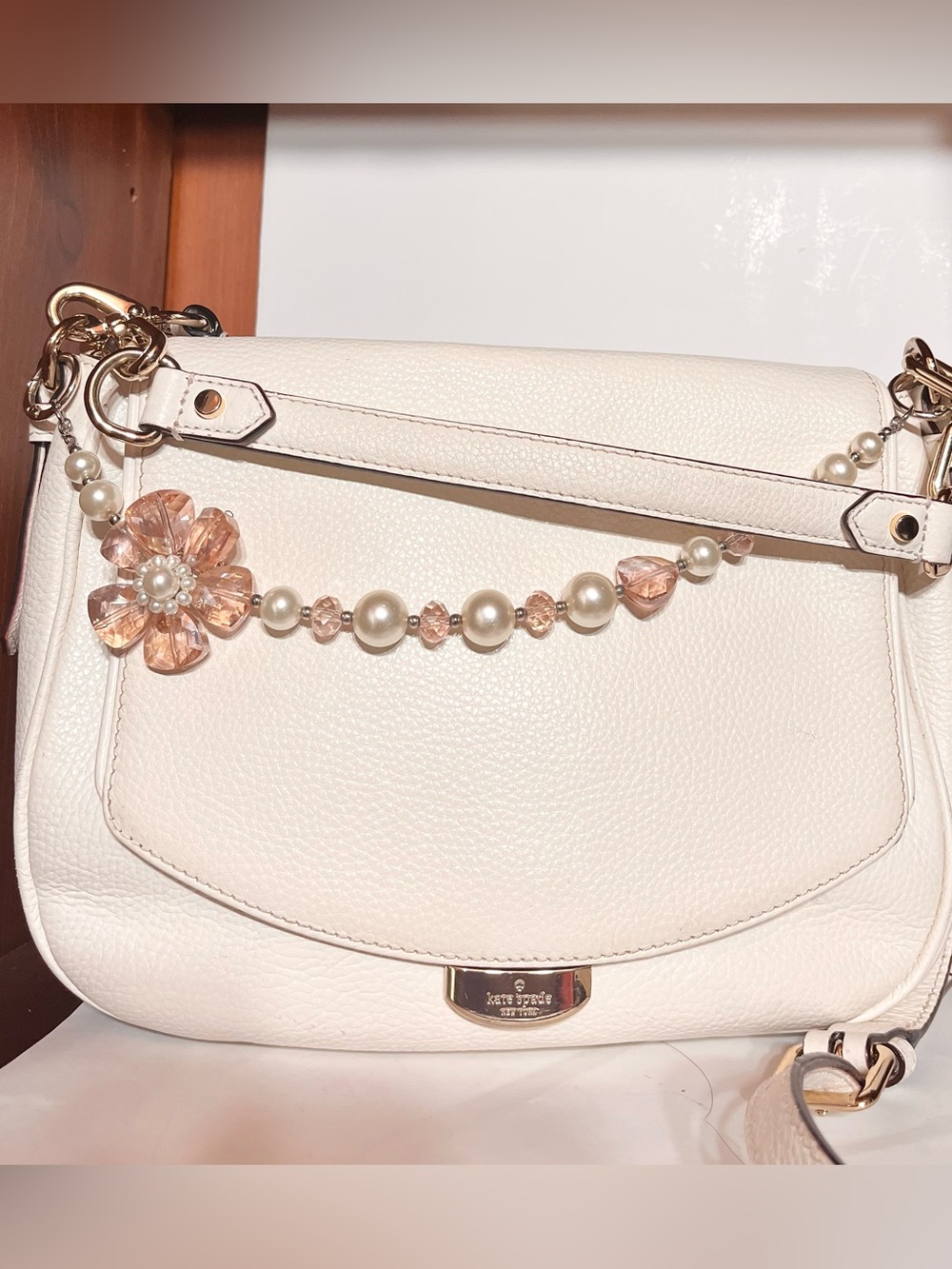 Kate Spade Crossbody Bag Cream Pebble Leather